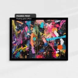 Paint Splash Splatter Abstract Painting Framed Poster Print & Canvas Wall Decor Art Home Living Room Gift Idea - thumbnail 2