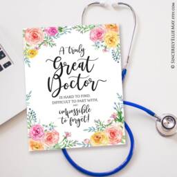 Thank You Doctor Appreciation Gifts - Great Quote Printable Wall Art You Print Unlimited Copies For Your Team Of Best Doctors 40121 - thumbnail 1