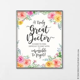 Thank You Doctor Appreciation Gifts - Great Quote Printable Wall Art You Print Unlimited Copies For Your Team Of Best Doctors 40121 - thumbnail 2