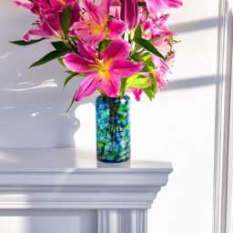 Ocean-Inspired Blue & Green Art Vase, Hand-Painted , Unique Decorative Flower Vase , Coastal Style D??cor - thumbnail 2