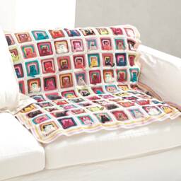 Cat Crochet Blanket, Granny Afghan Square Throw, Baby Blanket - thumbnail 2