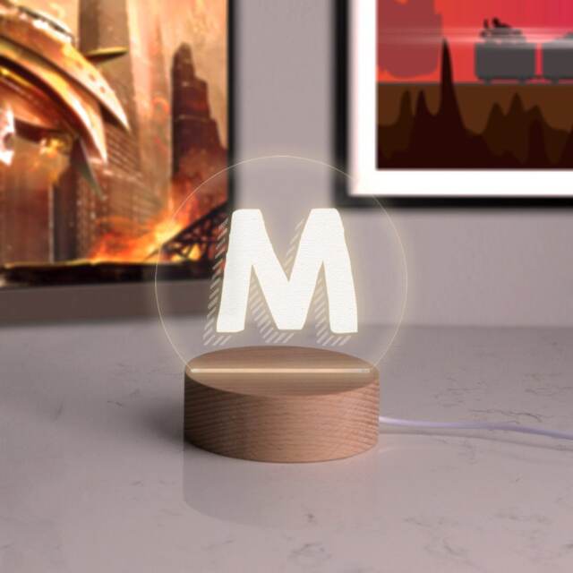 Personalised Mini Led Desk Lamp - Birthday Gifts For Friends Unique Initial Men Women Home Office Accessories - image 1