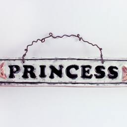 Princess Plaque - Ceramic Wall Hanging Embellished With Gold Tiaras & Curvy Wire Hanger - thumbnail 2