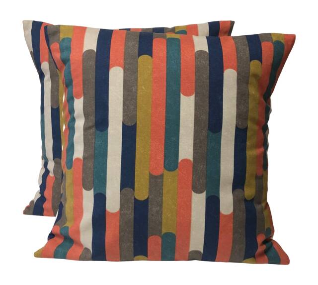2 X Clarke & Seattle Abstract Teal Orange Navy Cushion Covers 16 - image 1