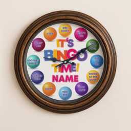 Personalised Bingo Wall Clock Custom Name Colourful Glass Mother's Day Birthday Gift For Her County Kitchen Home Decor Housewarming Ekrc66 - thumbnail 2