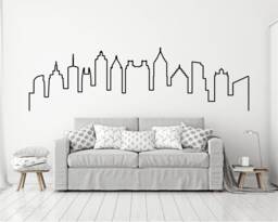 Doodled Atlanta Skyline Wall Decal Georgia Cityscape Sticker - thumbnail 1