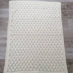 Hand-Knitted Baby Blanket in 100% Pure Merino Wool, Made To Order, Throw - thumbnail 2