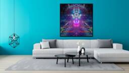 Elios Portal Tapestry Cosmic Mandala Wall Hanging, Shamanic Art
