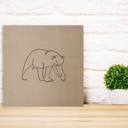 Embroidery Bear Poster On Framed Canvas, Minimalist Wall Decor Art - thumbnail 2