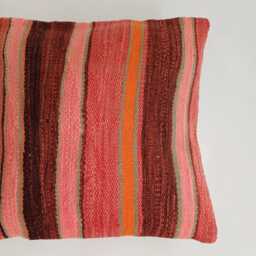 Moroccan Rug Cushion Cover, Handmade Multicoloured Cushion, Boho Pillow, Decorative Throw Kilim 16''x16''/40x40 cm - thumbnail 2