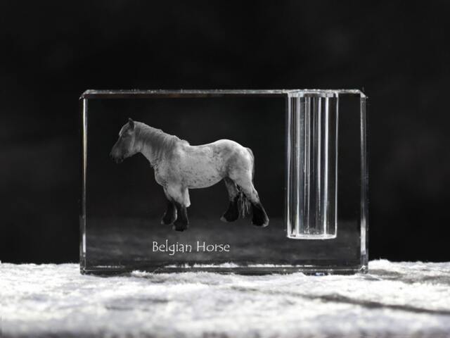 Belgian Horse, Draft Horse , Crystal Pen Holder With Souvenir, Decoration, Limited Edition, Collection - image 1