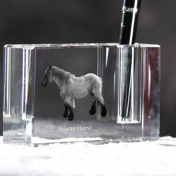 Belgian Horse, Draft Horse , Crystal Pen Holder With Souvenir, Decoration, Limited Edition, Collection - thumbnail 3