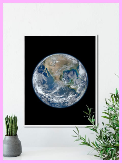 Space - Astronomy Earth 1 Planet Printable Print Decor Photo Wall Art Digital Download - image 1