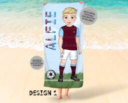 Personalised Football Boy Kit, Matching Gym Bag & Beach Towel, Swimming Towels For Kids, School Bag, Bath Football Gifts