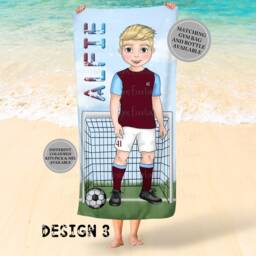 Personalised Football Boy Kit, Matching Gym Bag & Beach Towel, Swimming Towels For Kids, School Bag, Bath Football Gifts - thumbnail 3