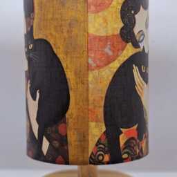 Klimt Black Cat Decoupage Table Lamp Art Deco Usb Night Light - thumbnail 3