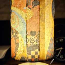 Klimt Black Cat Decoupage Table Lamp Art Deco Usb Night Light - thumbnail 4
