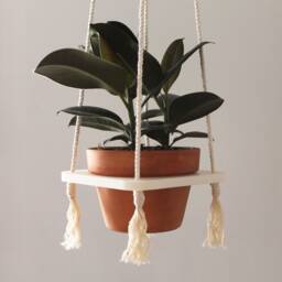 Indoor Planter/6In Plant Hanger Rubber Tree Hanging Macrame Cotton Rope Clay Pot