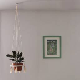 Indoor Planter/6In Plant Hanger Rubber Tree Hanging Macrame Cotton Rope Clay Pot - thumbnail 3