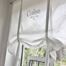 Roman Blind Curtain Cuisine Kitchen Country House Shabby Chic White Style Skandi Nordic Net - thumbnail 2