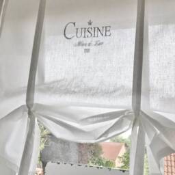 Roman Blind Curtain Cuisine Kitchen Country House Shabby Chic White Style Skandi Nordic Net - thumbnail 3