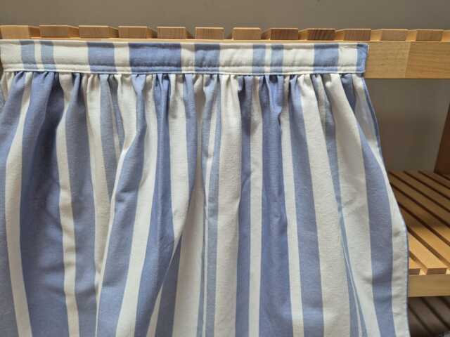 Blue Striped Sink Skirt, For Bathroom, Utility Vanity Shelf Self Adhesive Stripes Curtains - image 1