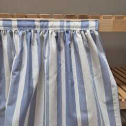 Blue Striped Sink Skirt, For Bathroom, Utility Vanity Shelf Self Adhesive Stripes Curtains - thumbnail 2