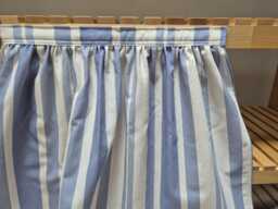 Blue Striped Sink Skirt, For Bathroom, Utility Vanity Shelf Self Adhesive Stripes Curtains