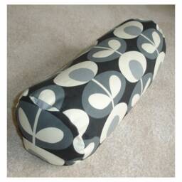 "Cylinder Bolster Pillow Cover Grey 6x16 8x18 Neck Roll Round Cushion Sham Case Black Gray 1970S Vintage Retro Linear Stem Leaves 16"" 18" - thumbnail 2