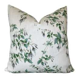 Colefax & Fowler Fuchsia Silver/Leaf Linen Cushion Cover Pillow Double Sided
