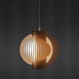 Natural Birch Plywood Pendant Light, Scandinavian Modern Chandelier, Cozy Lighting
