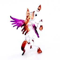 Hand Blown Glass Miniature Pegasus Horse Wings Animal Purple Transparent Figurine Little Statue Decoration Collectible Small Painted Figure - thumbnail 3