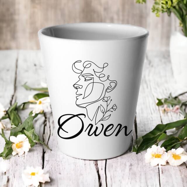 Personalised Name Male Plant Pot/Succulent Cactus Flower Custom Design Floral Man Birthday New Home Gift Him - image 1