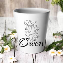 Personalised Name Male Plant Pot/Succulent Cactus Flower Custom Design Floral Man Birthday New Home Gift Him