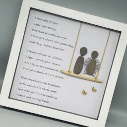 Pebble Art Memorial Gift Frame, Poem I Thought Of You With Love Today, Birthday Gift, Sentimental Bereavement, Wall Decor - thumbnail 3