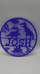 Personalised Dinosaur Sign, Nursery Decor, Kids Bedroom Name Sign Name, Door Or Wall Hanger in Acrylic Wood Kids' Rooms & Nurseries - thumbnail 1