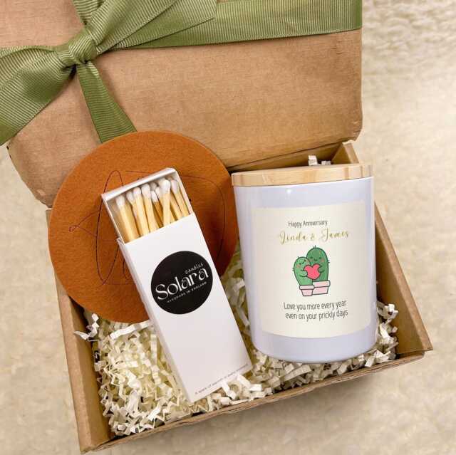 Funny 5Th Wedding Anniversary Candle, Personalised Wood Gift For Him Her - image 1
