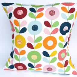 Decorative Pillow Cover White Bright Flowers Floral Cotton Pillow Scandinavian Design Throw Pillows Floor Cushions Accent Pillows - thumbnail 2