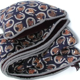 Velvet Horse Throw Blanket & Pillow Set, Equestrian Decor - thumbnail 3