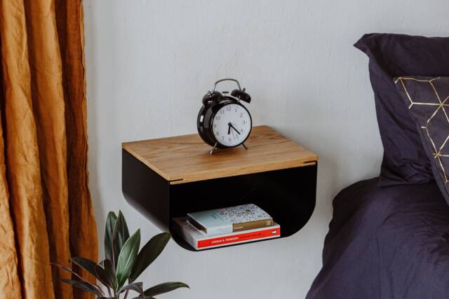 Floating Nightstand, Oak Bedside Shelf, Mounted Wall Table - image 1