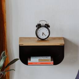 Floating Nightstand, Oak Bedside Shelf, Mounted Wall Table - thumbnail 3
