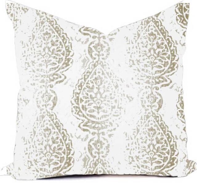 Abstract Print Pillow Cover - Robin Egg Blue, Taupe & Brown, Modern Accent - image 1