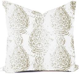 Abstract Print Pillow Cover - Robin Egg Blue, Taupe & Brown, Modern Accent - thumbnail 1