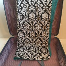 Damask Print Baby Blanket - Turquoise Minky Dot, Soft Cuddle - thumbnail 2