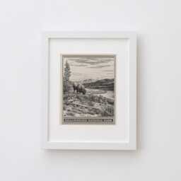 Yellowstone National Park Buffalo Lithograph Style Print - Vintage Wyoming Poster Design, Archival Matte Fine Art Print, Western Ranch Gift - thumbnail 3