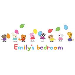 Personalised Peppa Pig & Friends With Balloons Wall Sticker, Decal - thumbnail 3