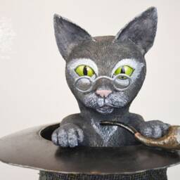 "Sculpture Named ""This Is Not A Top Hat Cat" - thumbnail 3