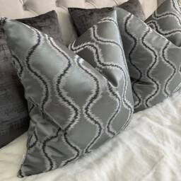 steel Grey Cushion Cover - Solare By Clarke & Clarke, Double Sided, Handmade in UK , Luxury Pillow Sham Case - thumbnail 3