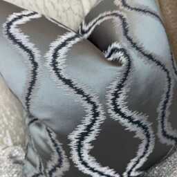 steel Grey Cushion Cover - Clarke & Solare Fabric, Double Sided, UK Handmade Size 18 - thumbnail 3