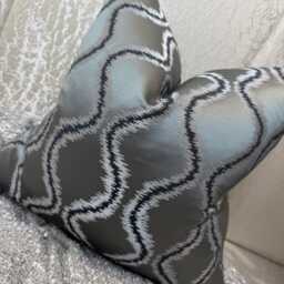 steel Grey Cushion Cover - Clarke & Solare Fabric, Double Sided, UK Handmade Size 18 - thumbnail 4